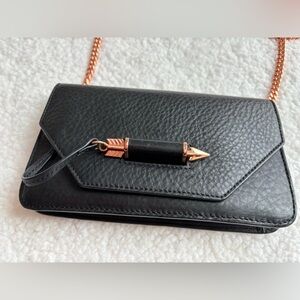 Designer Mackage Black Leather Crossbody Wallet/Bag